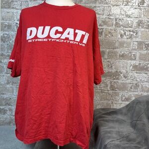 Ducati Shirt Mens 3XL Red Streetfighter V4 Corse Graphic Motorcycle Tee Racing